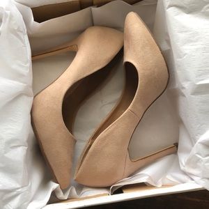 Nude Suede Pumps